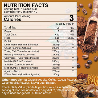 Mushroom Coffee with Lions Mane & Cordyceps – Energy & Focus