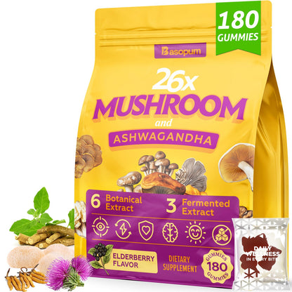 Mushroom Gummies 4000mg – Brain Support, Focus & Immunity (180 Gummies)