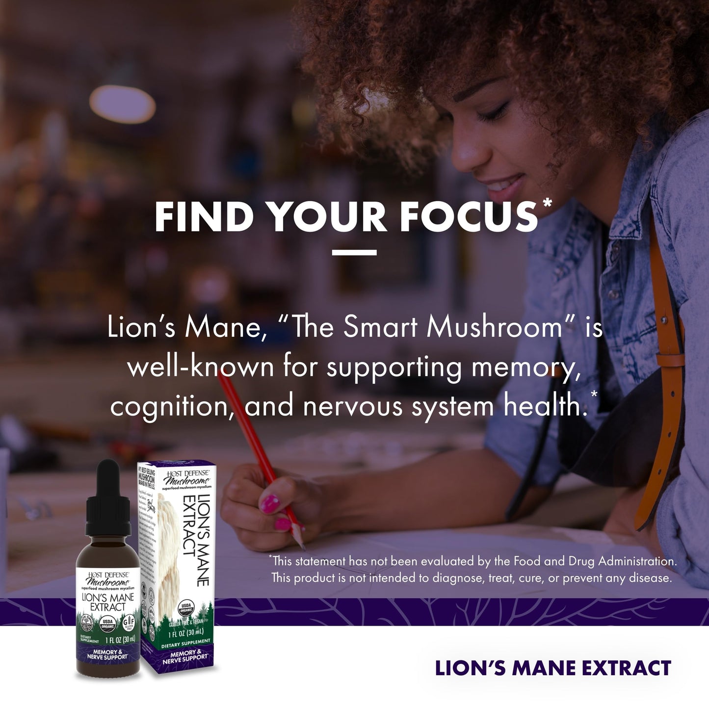 Host Defense Mushrooms Lion's Mane Extract – Brain Health & Focus Support (1 fl oz)