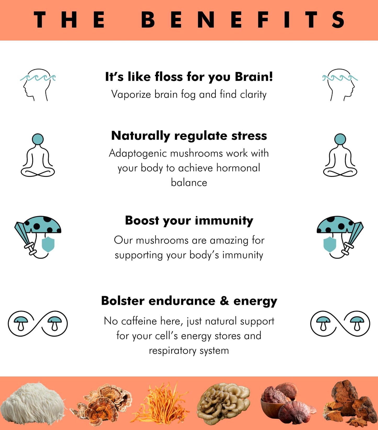 Superfood Mushroom Gummies – 2,008 mg Multi Lions Mane, Reishi, Cordyceps
