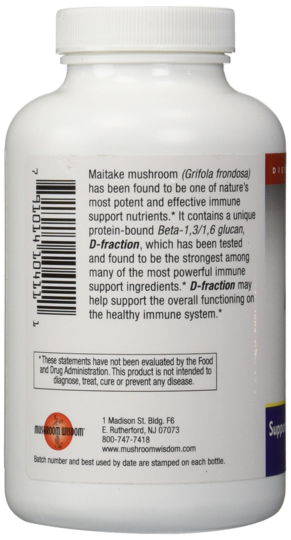 Mushroom Wisdom Maitake D-Fraction 360 Capsules | Immune Support
