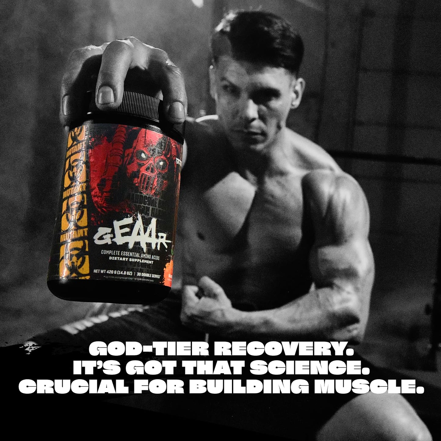 Mutant GEAAR Orange Rush – 9.4g EAAs + Arginine, 7g BCAAs, 4g Leucine, Electrolytes | 30 Servings