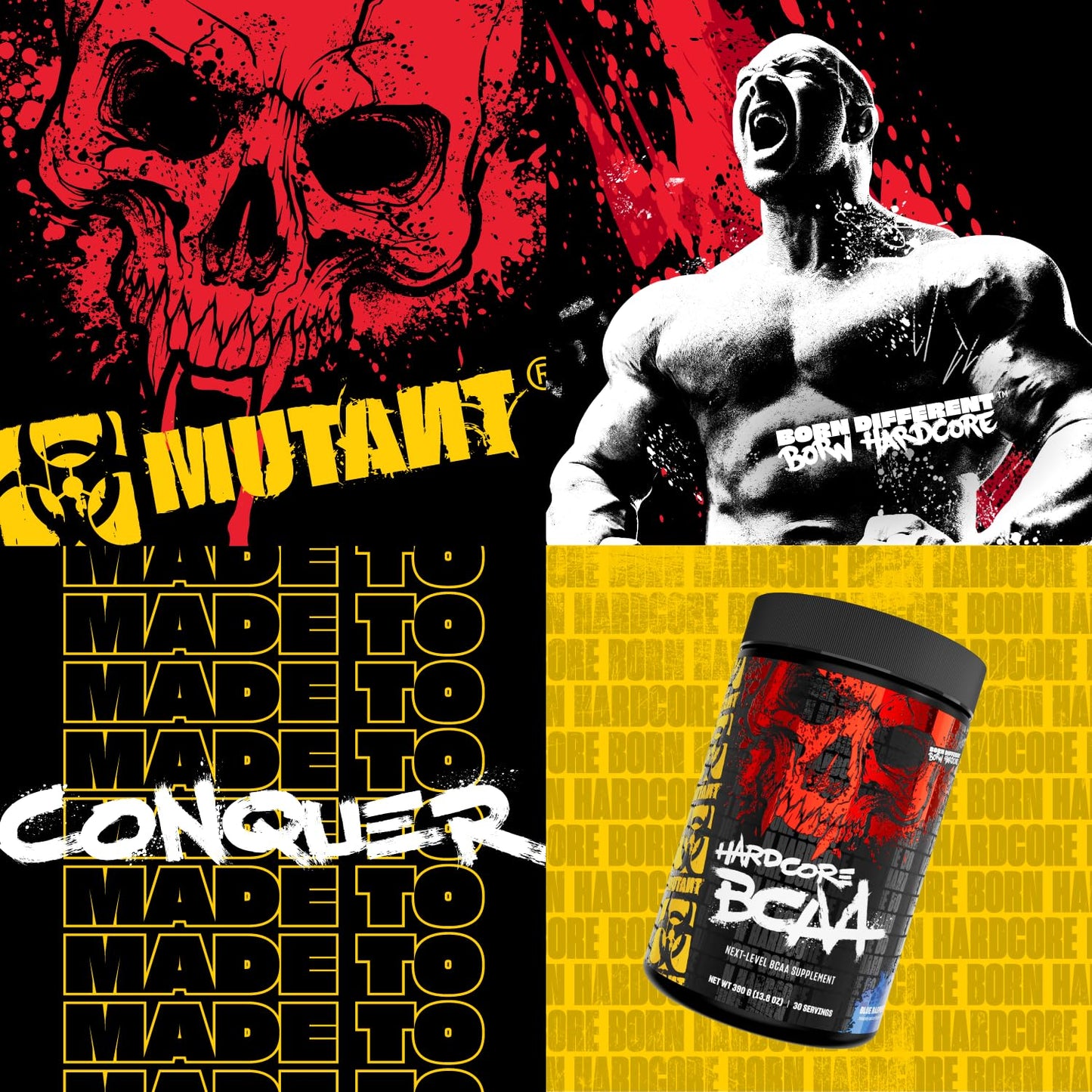 Mutant Hardcore BCAA – 30 Servings – Hydration + Recovery – Grape | Pre, Intra or Post Workout