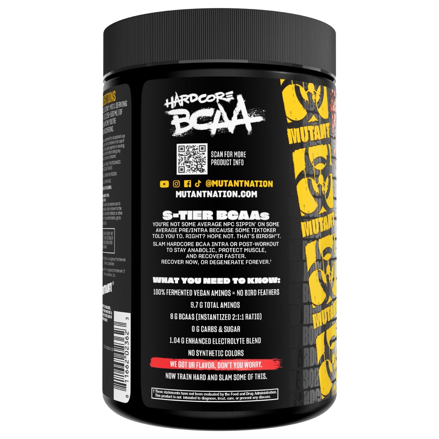Mutant Hardcore BCAA – Hydration & Recovery | 30 Servings, Fruit Punch