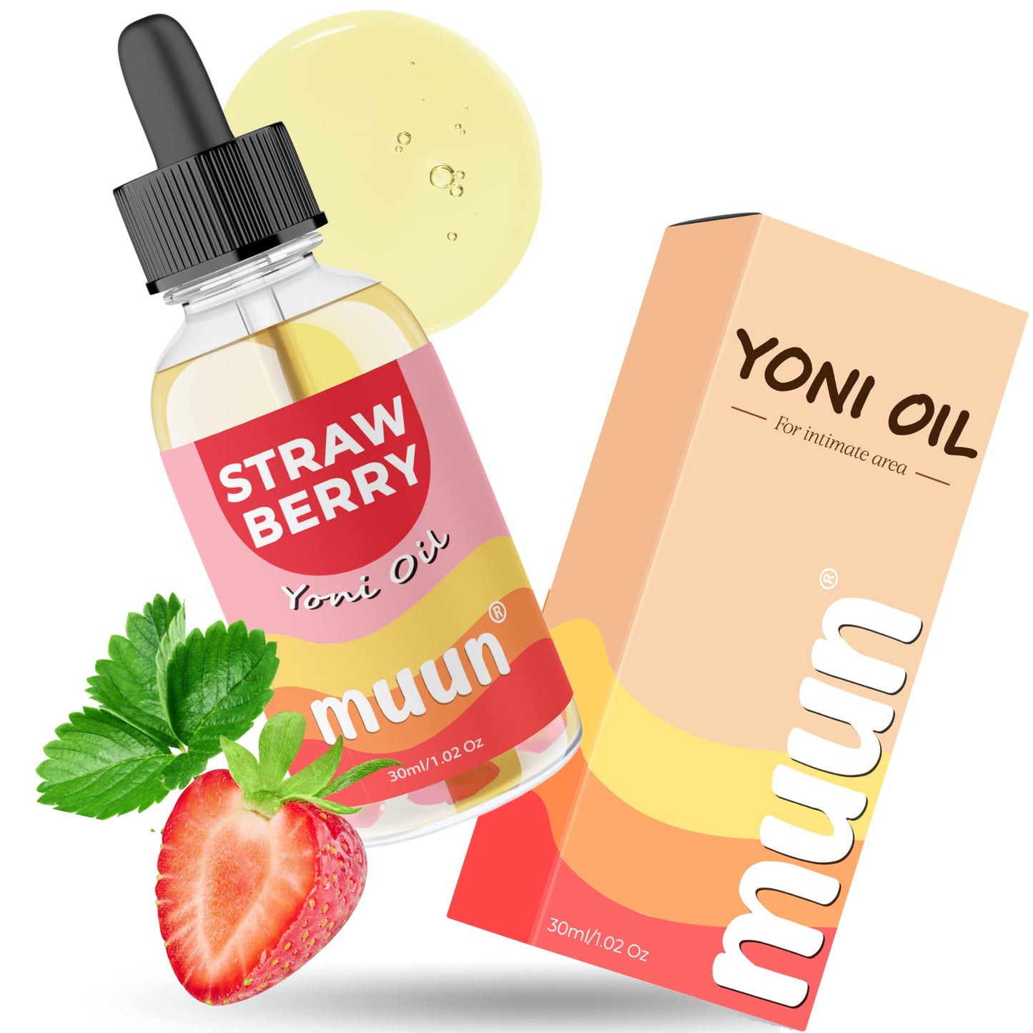 Muun Strawberry Intimate Oil – Natural Hydration for Dryness, Post-Shave Care & Ingrown Hair Prevention