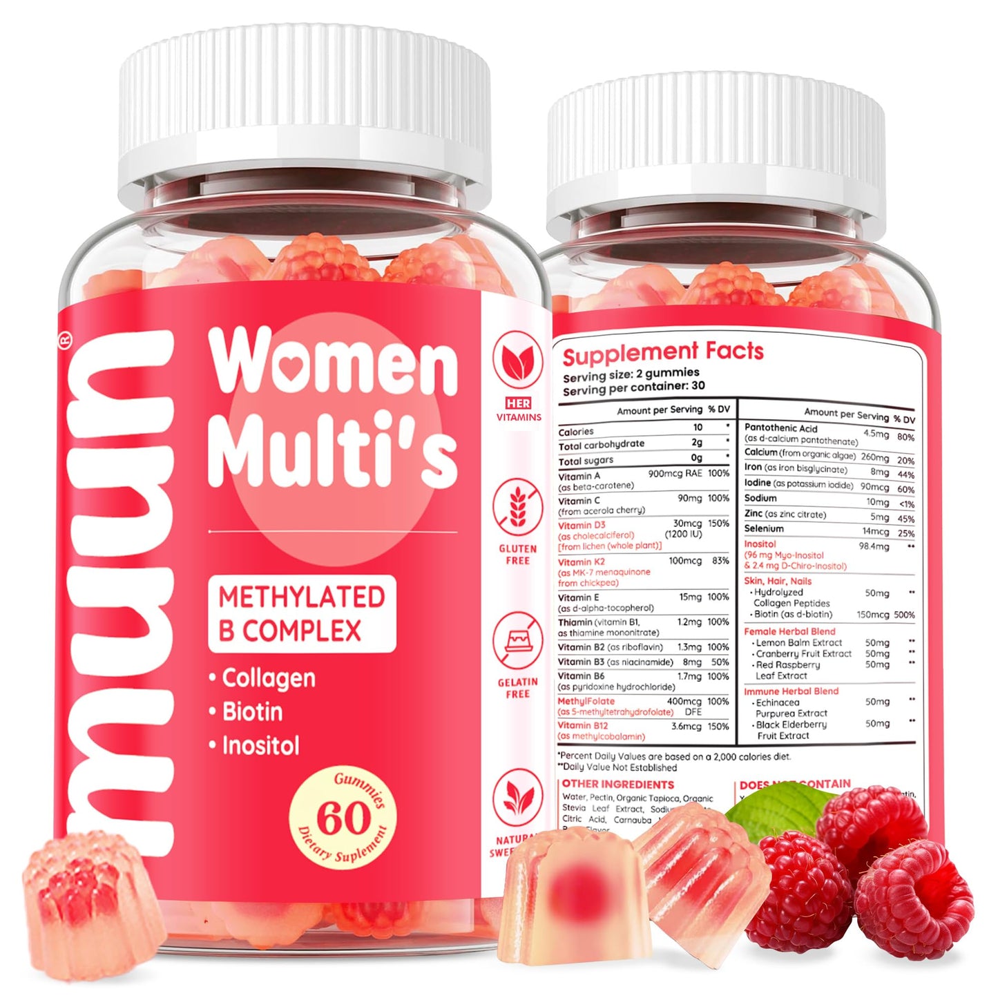 Muun Women's Multivitamin Gummy 60 Ct — Beauty, Energy & Immunity, Sugar Free