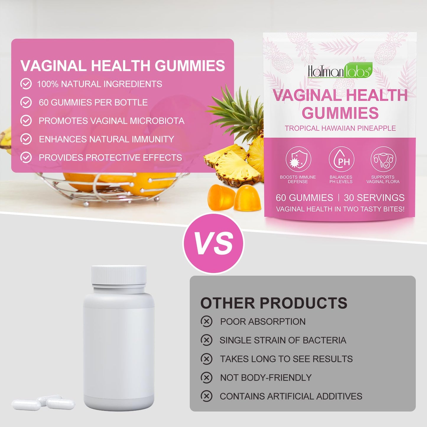 MXCZBSM Vaginal Probiotics Gummies – PH Balance, Immune Support | 60 Gummies