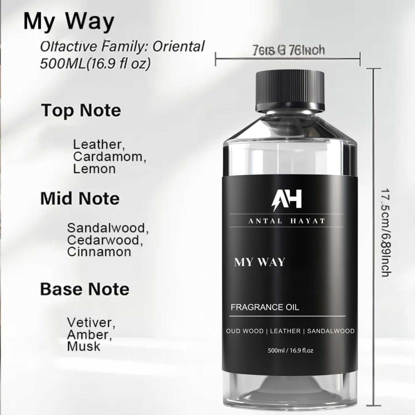 My Way 500mL Essential Oil Scent – Luxury Hotel-Inspired Aromatherapy (Sandalwood, Cedar, Iris)