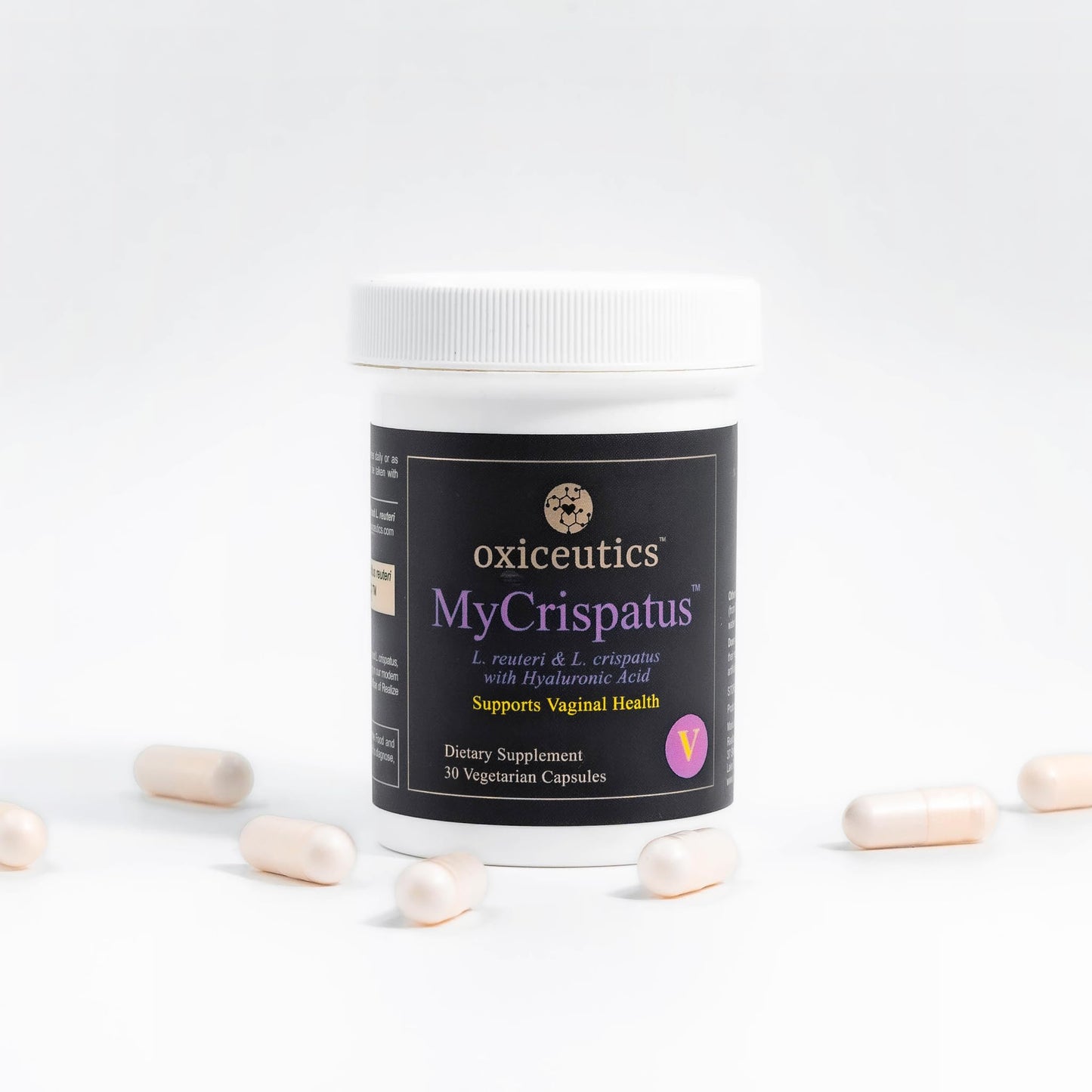 MyCrispatus Probiotic – High-CFU L. crispatus & L. reuteri LRDR + HA – 30 Veg Caps