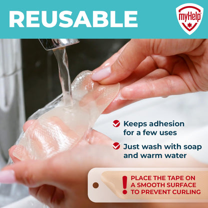MYHELP Medical Grade Silicone Scar Sheets - 4pk (5.7”x1.6”) for Surgical & Keloid Scars