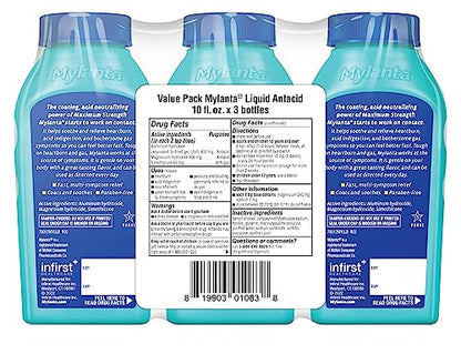 Mylanta Maximum Strength Liquid Antacid & Anti-Gas — 3-Pack, Classic Flavor, 10 fl oz