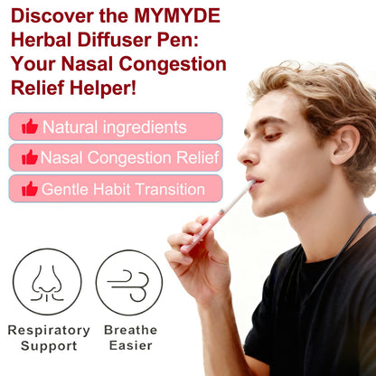 MYMYDE Herbal Diffuser Pen - Strawberry Mint Extract | Herbal Aromatherapy Stick