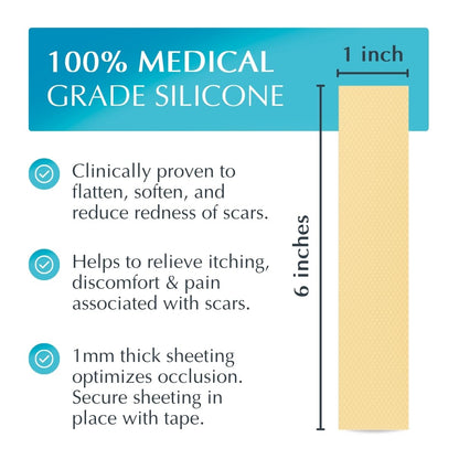 MyNewGel Plus Advanced Silicone Scar Sheets 1x6 Beige 4 Count