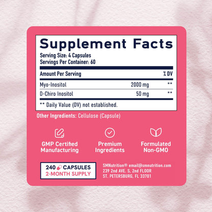 40:1 Myo-Inositol & D-Chiro Inositol for Women – Hormone Balance (240 Count)