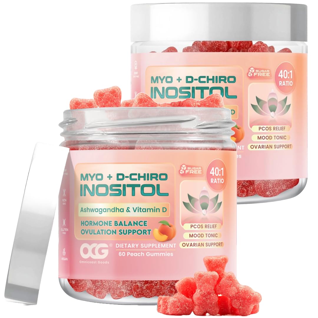Myo-Inositol & D-Chiro Inositol Gummies with Ashwagandha - PCOS Support (40:1) 120 Gummies