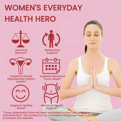 Myo-Inositol & D-Chiro Inositol Gummies for Women – 2000mg/50mg, 40:1 Ratio, Magnesium & Vitamin D3, 60 Gummies | Vegan & Gelatin-Free