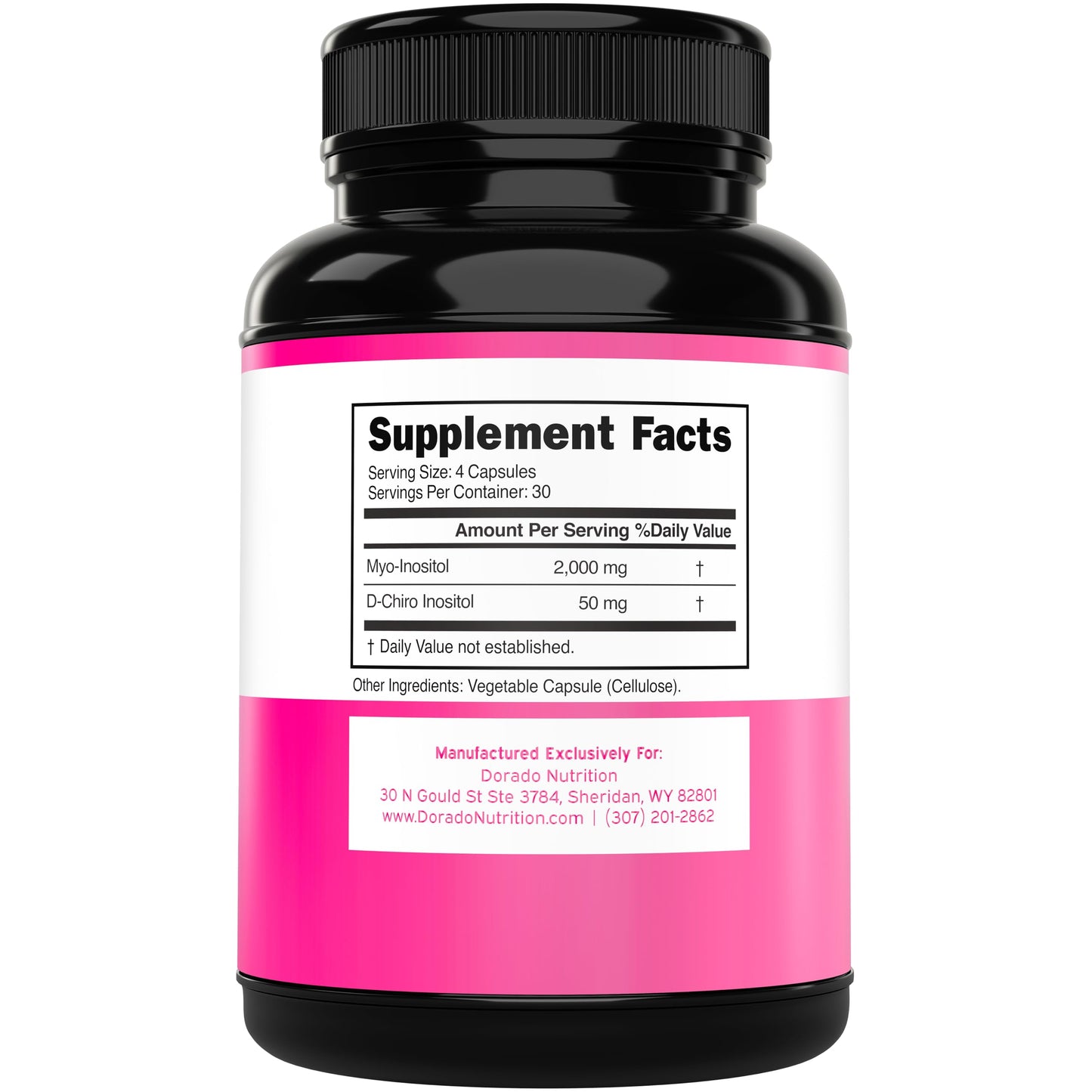 Myo-Inositol & D-Chiro Inositol for Women – 120 Caps, 40:1 Ratio, Hormone Balance, USA Made