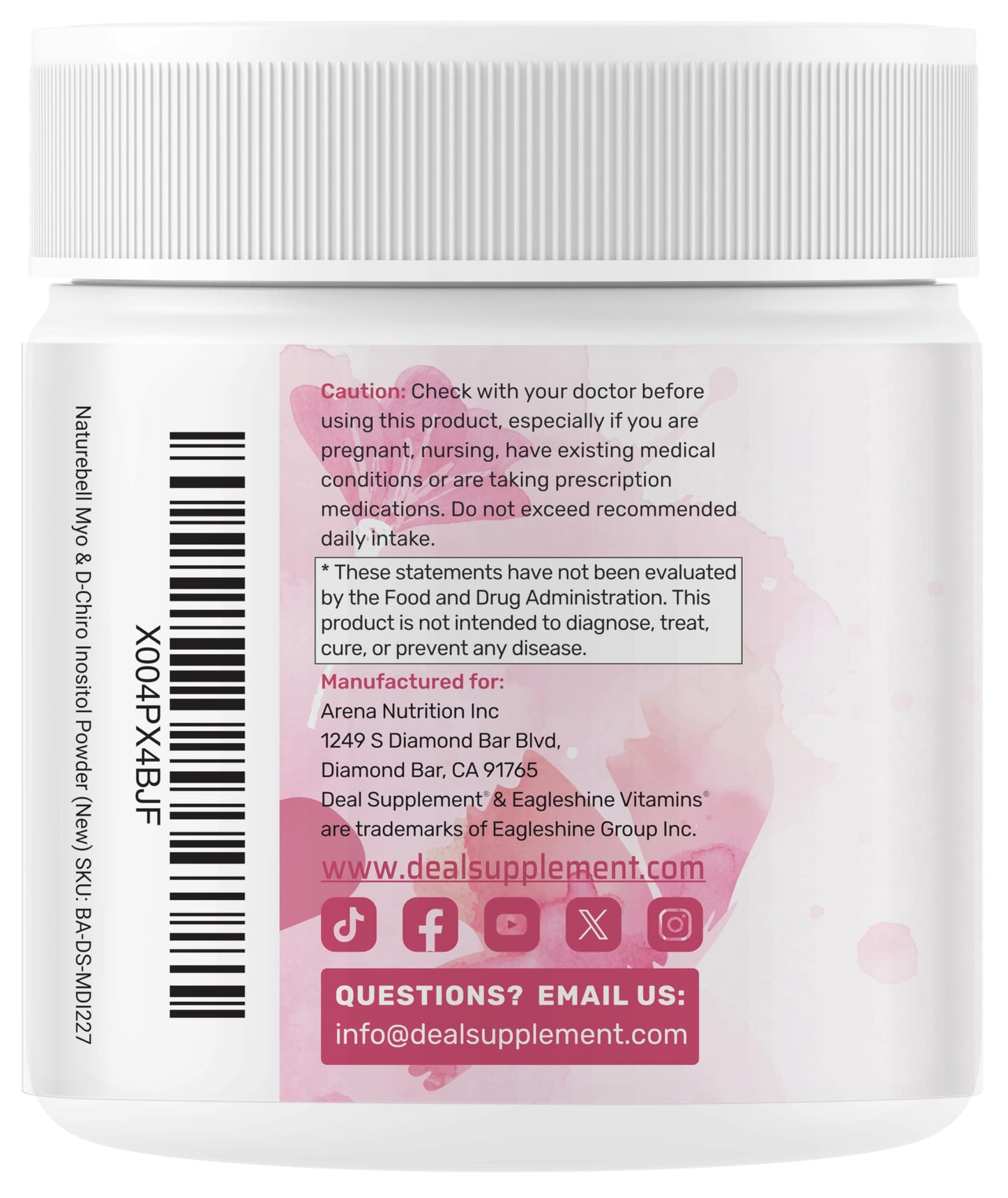 40:1 Myo-Inositol & D-Chiro Inositol for Women – 8oz Non-GMO (109 Servings)