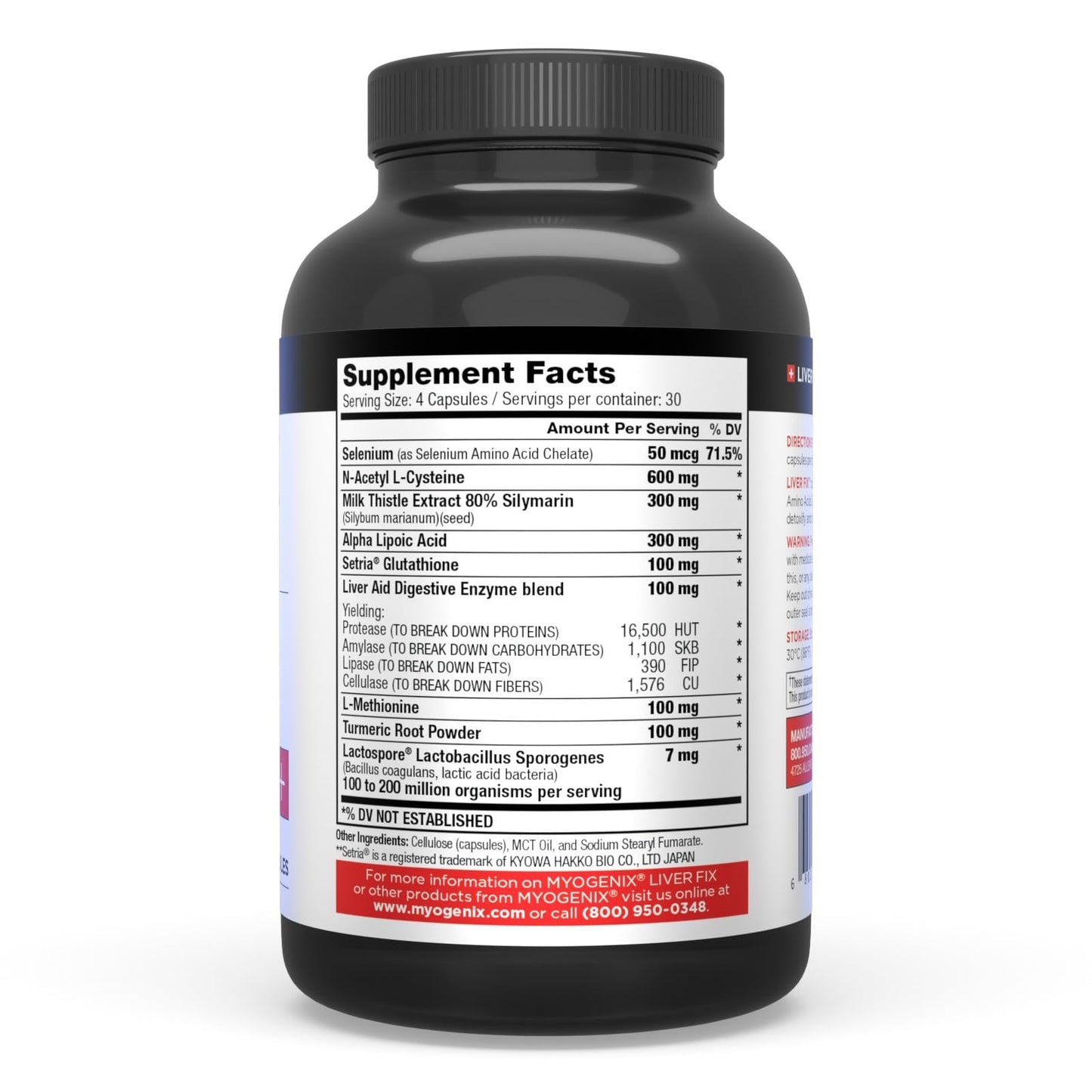 Myogenix Liver Fix – Professional Liver Detox Formula for Digestion & Fat Metabolism | 120 Capsules