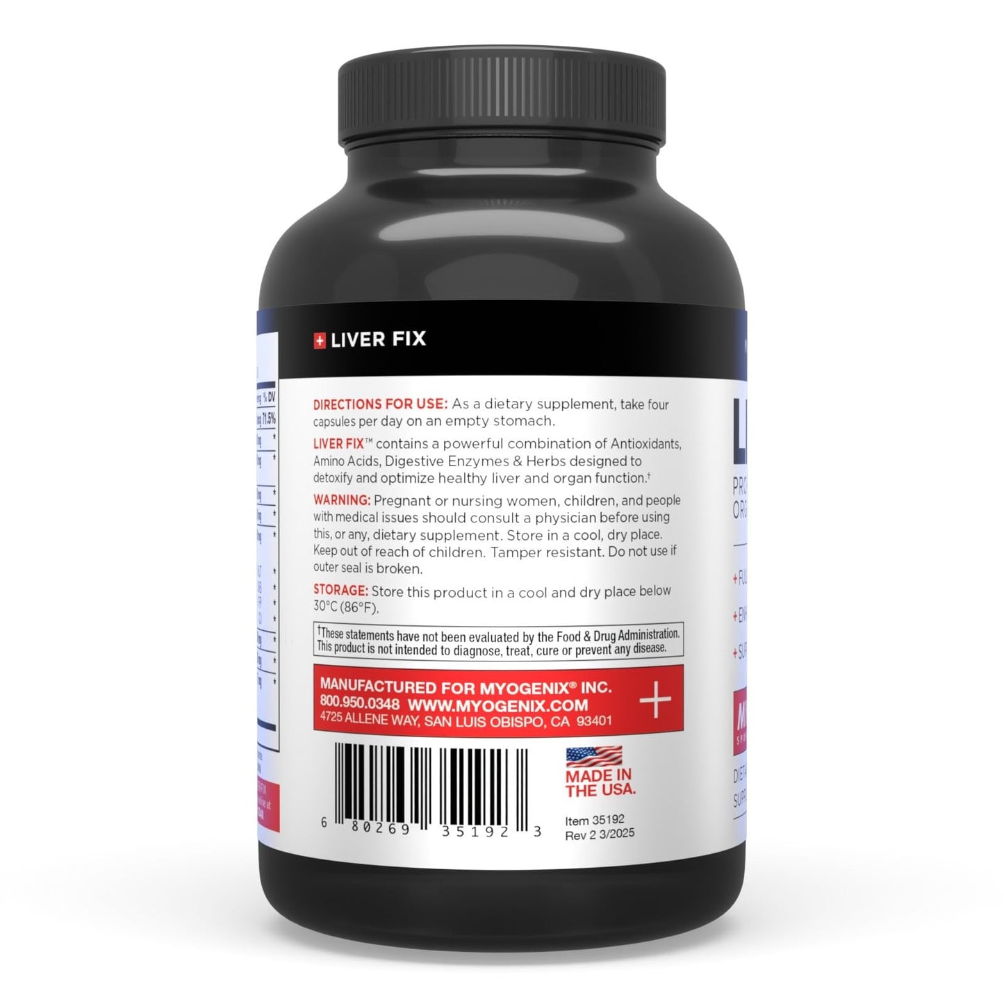Myogenix Liver Fix – Professional Liver Detox Formula for Digestion & Fat Metabolism | 120 Capsules