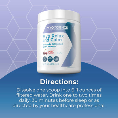 MYOXCIENCE Myo Relax and Calm | Myo-Inositol, L-Theanine, Taurine, Magnesium & GABA | Sleep, Neurotransmitter & Hormone Support (Cherry, 60 Servings)