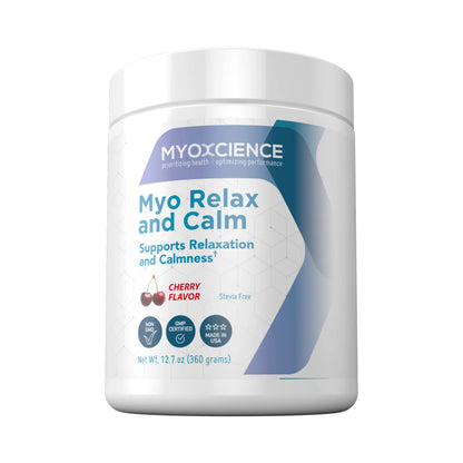 MYOXCIENCE Myo Relax and Calm | Myo-Inositol, L-Theanine, Taurine, Magnesium & GABA | Sleep, Neurotransmitter & Hormone Support (Cherry, 60 Servings)
