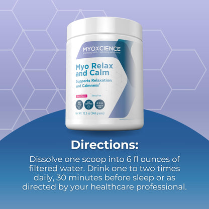 MYOXCIENCE Myo Relax & Calm | Sleep & Mood Support with Myo-Inositol, L-Theanine, Taurine, Magnesium & GABA | Berry Flavor | 60 Servings