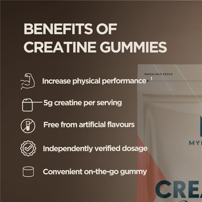 Myprotein Creatine Gummies - 5g Creatine Monohydrate per Serving, 90 Gummies, Vegan