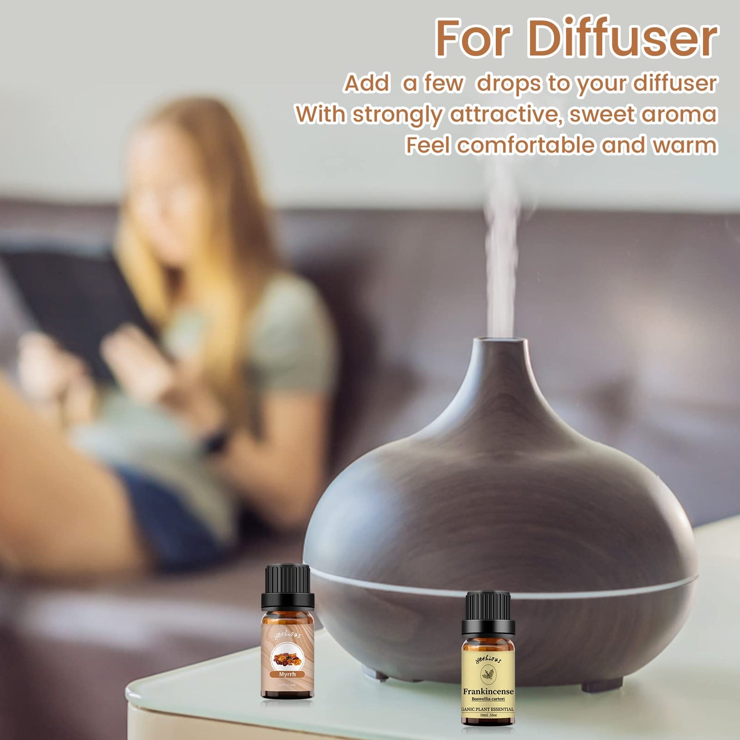 yethious Frankincense & Myrrh Essential Oil Set – 2x10ml for Diffuser, Aromatherapy, Candles & Soap