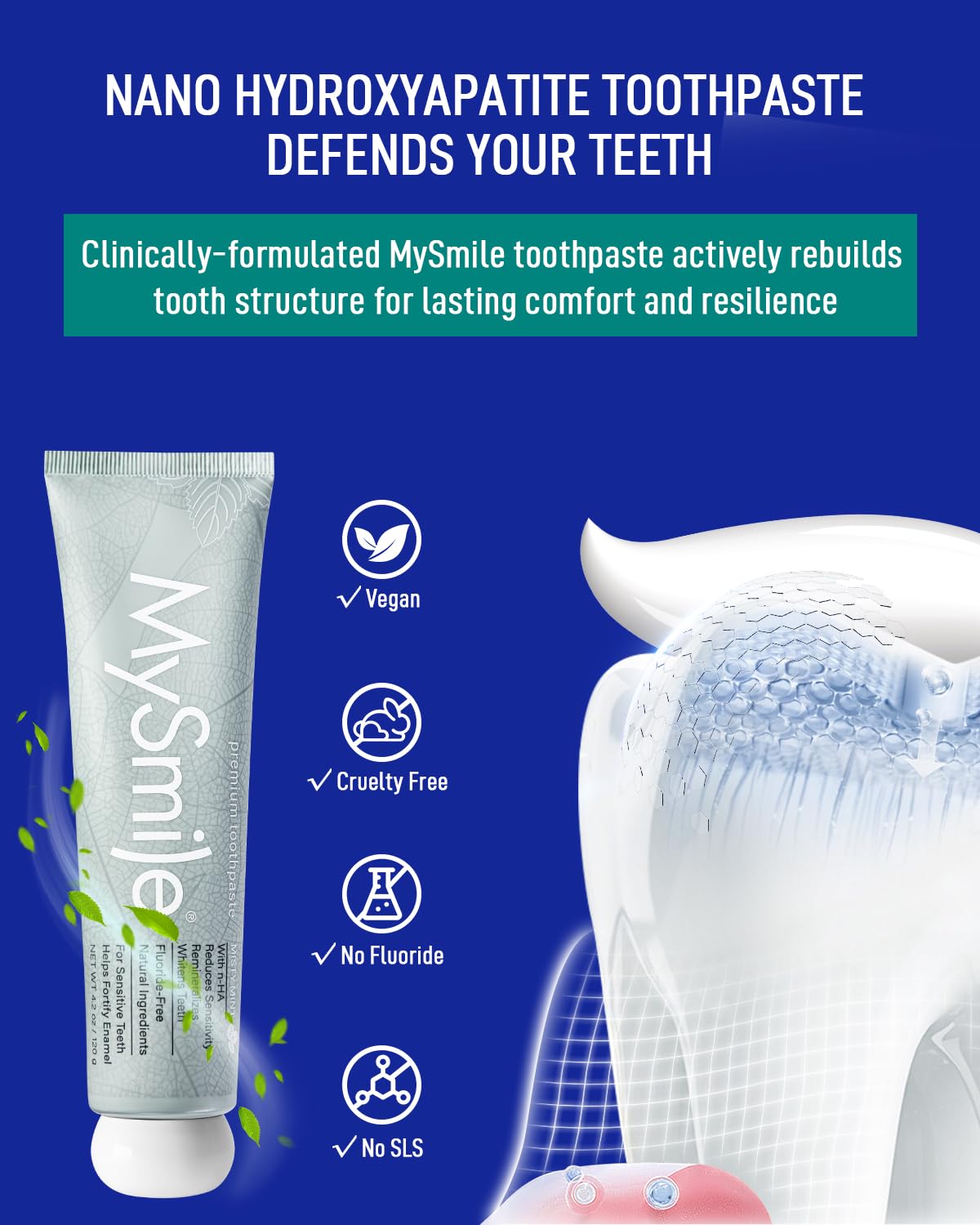 MySmile 7-Day Teeth Whitening Bundle - 12% Hydrogen Peroxide Trays + Fluoride-Free Nano Hydroxyapatite Toothpaste