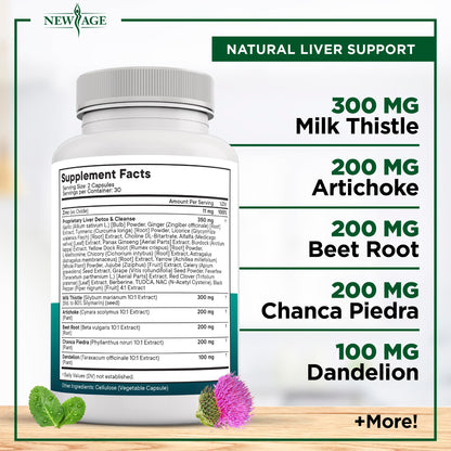 Liver Cleanse Detox & Repair – Milk Thistle & Chanca Piedra Liver Support | 120 Count