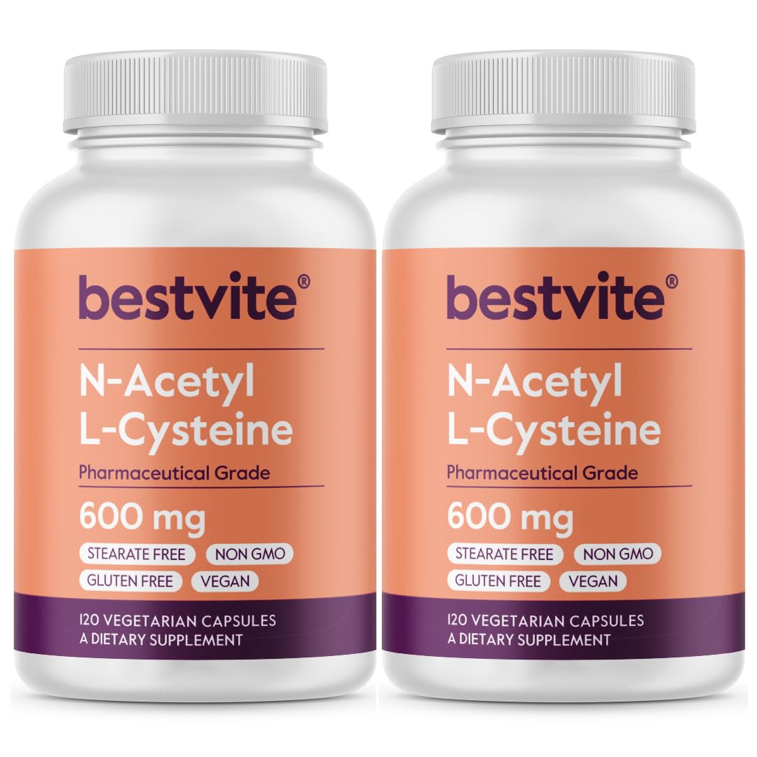 N-Acetyl L-Cysteine 600mg NAC – 120 Veg Capsules (Vegan, Gluten Free, Non-GMO)