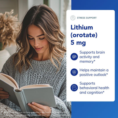 Pure Encapsulations Lithium Orotate 5 mg – Brain Support Supplement with NAC (90 capsules) – Gluten Free & Non-GMO