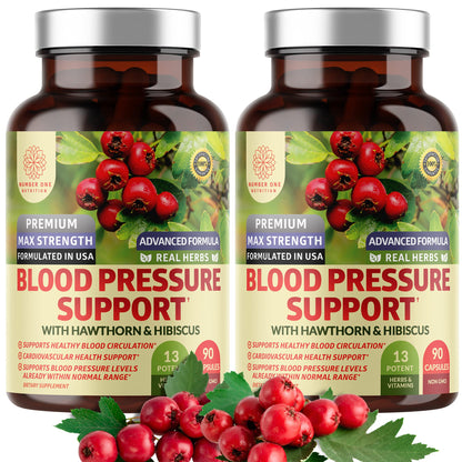 N1N 2-Pack Blood Pressure Support with Hawthorn & Hibiscus, 180 Caps