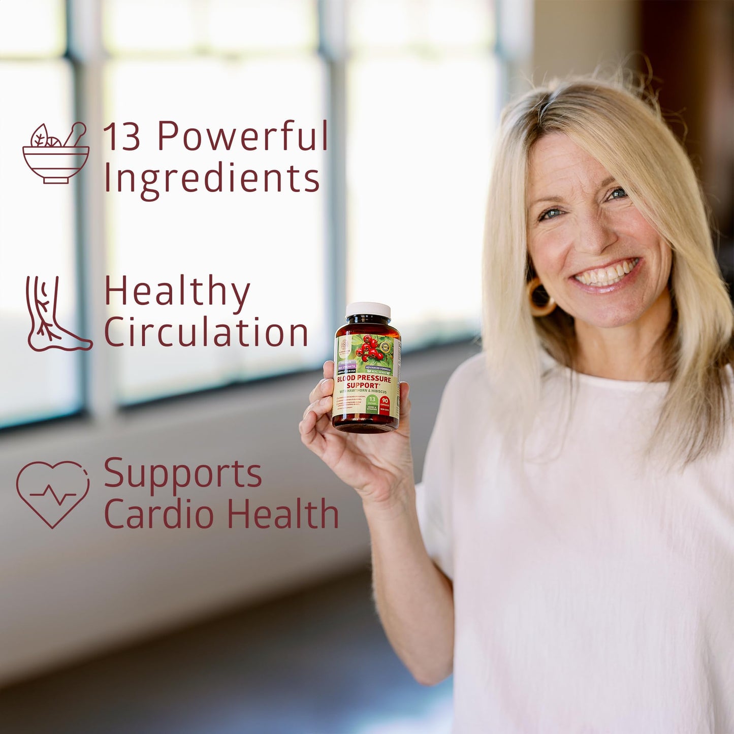N1N 2-Pack Blood Pressure Support with Hawthorn & Hibiscus, 180 Caps