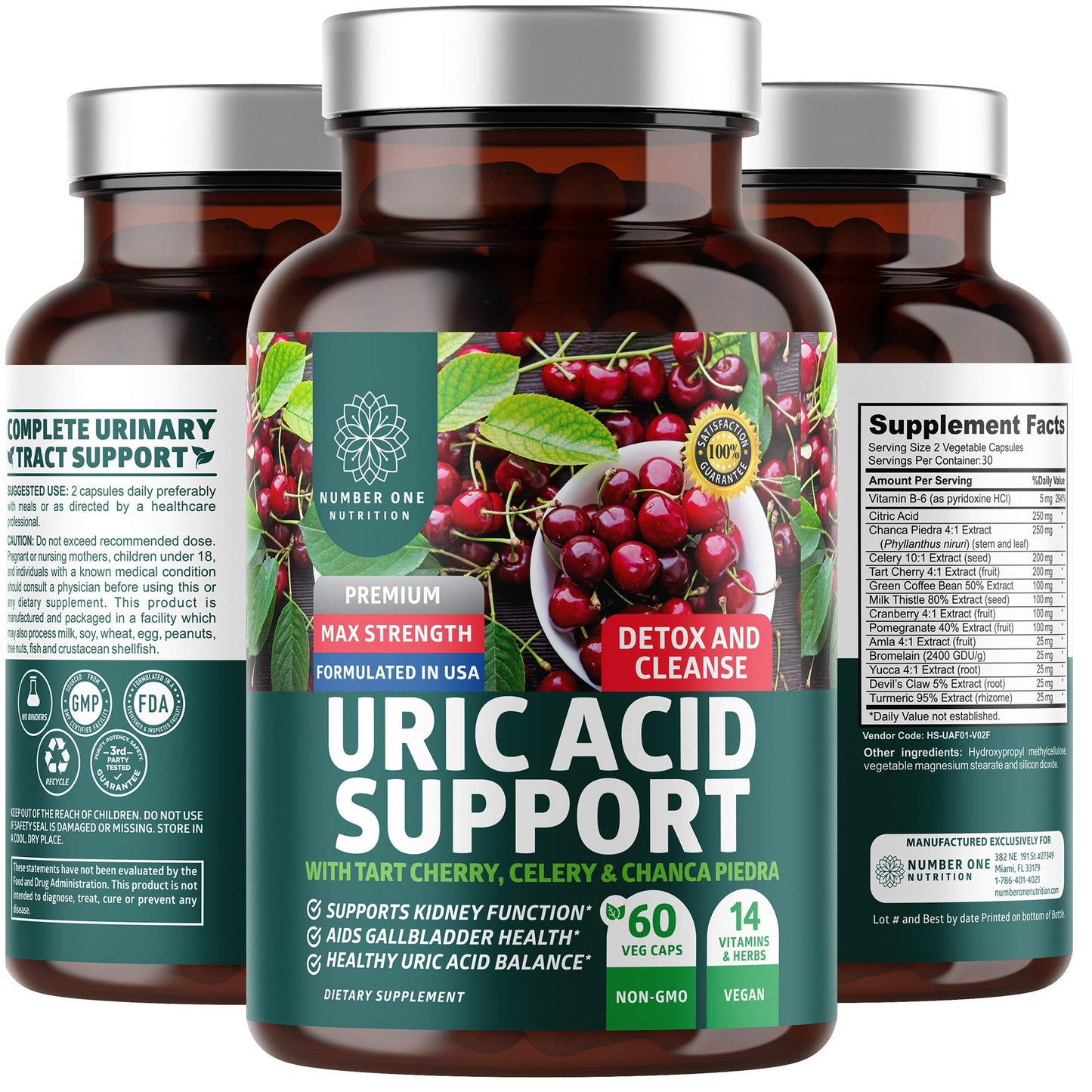 N1N Premium Uric Acid Support Supplement – 14x Potent Herbs, All Natural Kidney & Uric Acid Cleanse