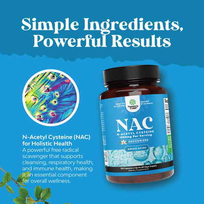 NAC 1000mg - Vegan N-Acetyl Cysteine for Liver Detox, Immunity & Lung Health (4 Months)