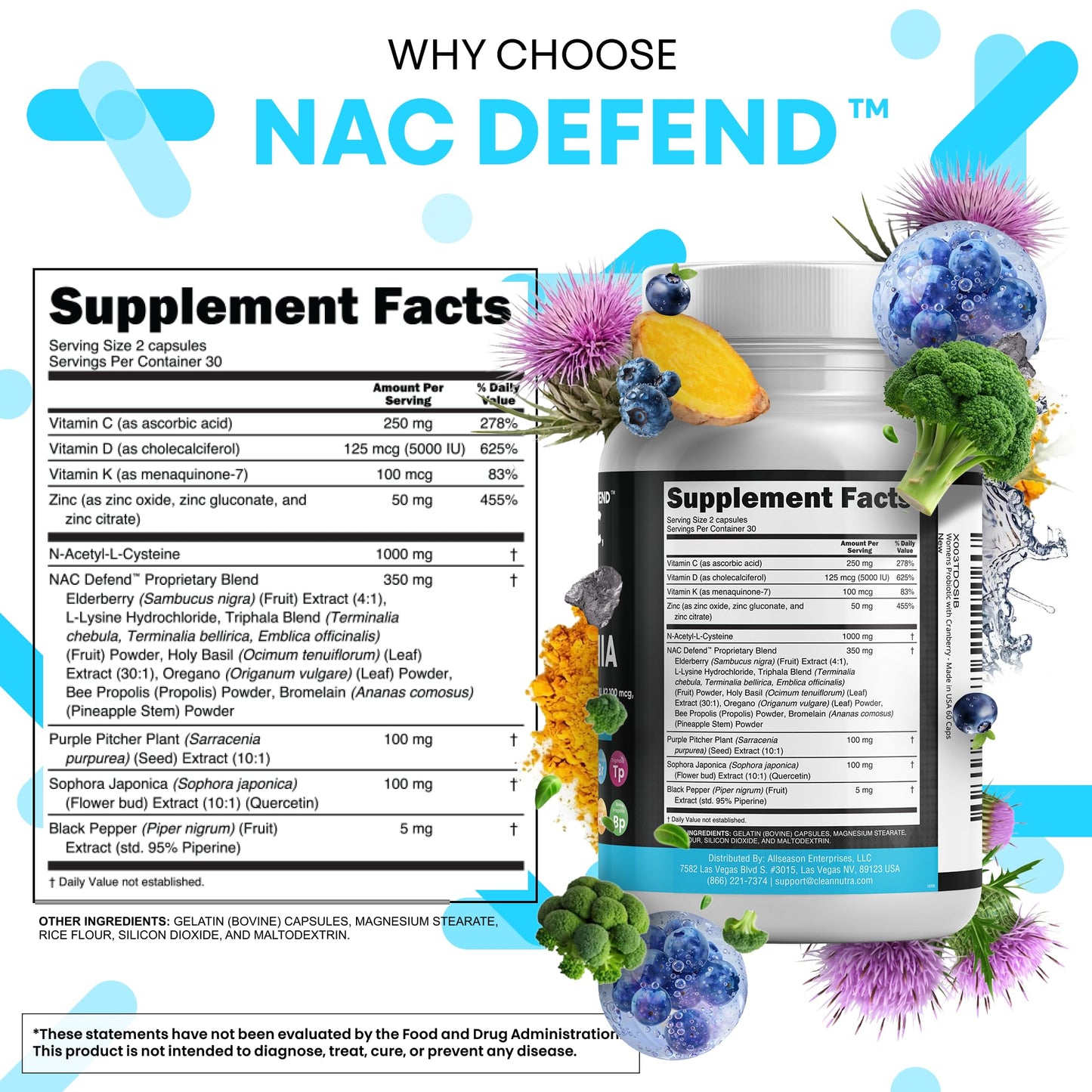 NAC 19-in-1 Immune Support: NAC, D3, K2, Zinc, Quercetin