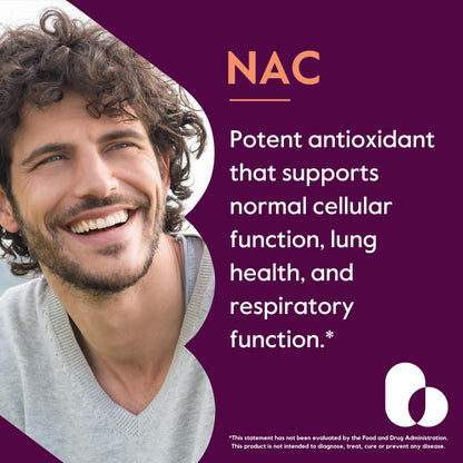 N-Acetyl L-Cysteine (NAC) 600mg Per Capsule (120 Vegetarian Capsules) - No Stearates - Vegan - No Fillers - No Silica - No Gelatin - Gluten Free - Non GMO