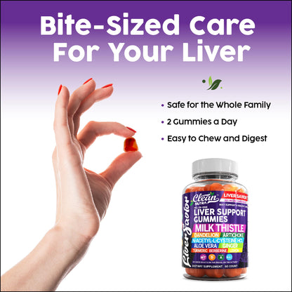 Clean Nutra Liver Cleanse Detox & Repair Gummies | Milk Thistle Gummy Liver Support Vitamins | Dandelion, Artichoke, Aloe Vera, Ginger, Berberine, Lemon, N-Acetyl-L-Cysteine, Turmeric Supplement HCL