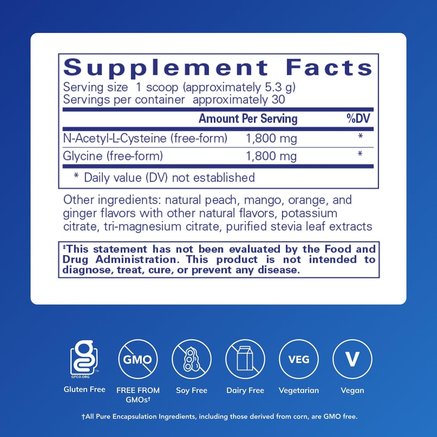 NAC + Glycine Powder for Immune Support | Pure Encapsulations - Gluten Free & Non-GMO 5.6 oz