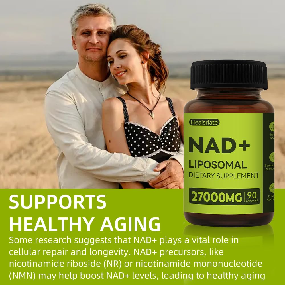NAD+ 1000mg with Resveratrol & Quercetin — Anti-Aging NAD Supplement, Brain Health & Energy — 90 Caps