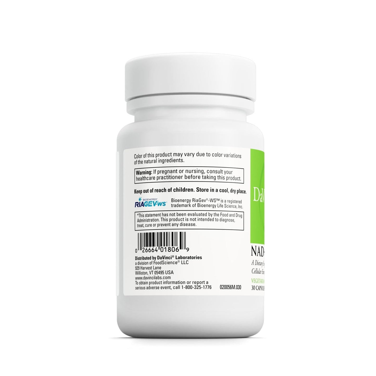 DAVINCI Labs NAD+ Activate – NAD+ Supplement with Vitamin C & Niacin | Brain Health & Cellular Energy