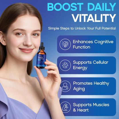 Liposomal NAD+ Liquid Drops 1500mg – Resveratrol, NR, PQQ, Collagen & Turmeric