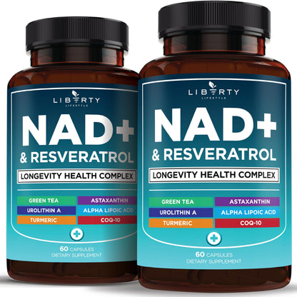NAD+ 300 mg Complex with Astaxanthin, Urolithin A, Resveratrol & CoQ10 – 120 Vegan Capsules