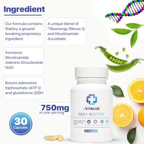 NAD+ Supplement 750mg | Advanced NR for Anti-Aging & Cellular Energy | 30 Servings