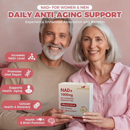 NAD+ Liquid Supplement 1000mg – NR, Resveratrol & PQQ for Cellular Energy