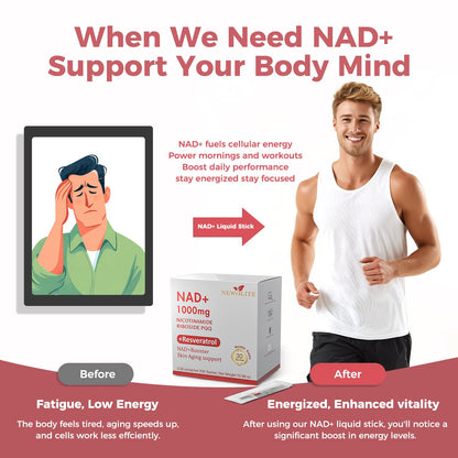 NAD+ Liquid Supplement 1000mg – NR, Resveratrol & PQQ for Cellular Energy