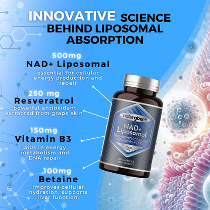 Nad+ + Resveratrol 1000mg Organic – B3, TMG | 120 Caps