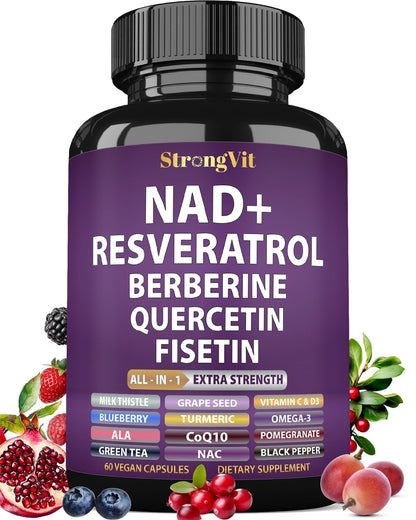 NAD Resveratrol Liposomal NAD+ Booster with Berberine & Quercetin | USA